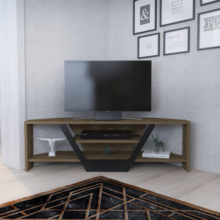 French floating deals corner tv stand